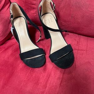 a new day Black Ankle Strap Heels